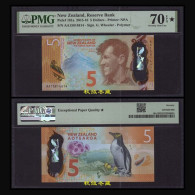 New Zealand 5 Dollars, 2015, AA Prefix, IBNS Winner Note, PMG70 - Nuova Zelanda