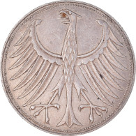 Monnaie, République Fédérale Allemande, 5 Mark, 1956, Stuttgart, TTB, Argent - 5 Mark