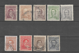 ARGENTINA YEAR 1935 LOT OF 9 USED STAMPS FROM SET HISTORICAL FIGURES - Nuevos