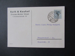 SBZ 26.8.1948 Stempel Dresden Bad Weisser Hirsch / Firmen PK Roth & Koukal Dresden Weißer Hirsch Collenbuschstraße 18 - Lettres & Documents