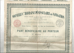 Part Bénéficiaire Au Porteur , Nouvelle Cie Havraise Péninsulaire De Navigation , 1935 , Fraisfr :1.95€ - Other & Unclassified