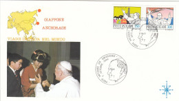 VATICAN Cover 3-100,popes Travel 1984 - Brieven En Documenten