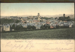 42268647 Auerbach Vogtland Stadtbild Mit Kirche Und Schloss Turm Bahnpost Auerba - Auerbach (Vogtland)