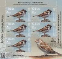 Kyrgyzstan 2023 The House Sparrow Bird Of The Year Sheetlet MNH - Mussen