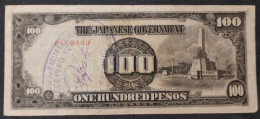 Filipinas – Ocupación Japonesa (Sellado) – Billete Banknote De 100 Pesos – 1944 - Philippines