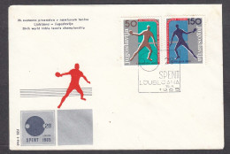 Yugoslavia 1965 - 28th World Table Tennis Championship, Mi-Nr. 1104/05, FDC - Tischtennis