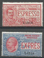 Libia Libya Italy Colony 1915 Special Delivery Express Mail Espresso # E1/2 Cpl 2v Set  In MNL *TL  Condition - Collections