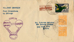 BF0208 / BRASILIEN  -   20.10.33  , Zeppelin-Flug Pernambuco - Chicago    -   Michel 352A - Luchtpost