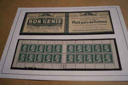 Ancien Carnet De 20 Timbres Publicitaires,Bon Génie,Petit Pain De Tortosa,France,complet, RARE - Nuovi