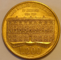 1990 - Italia 200 Lire Consiglio Di Stato   ------ - 200 Lire