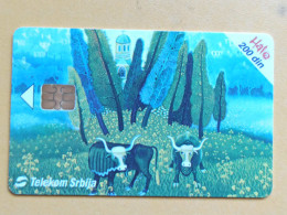 T-243 - SERBIA, TELECARD, PHONECARD, PAINTING  PEINTURE, SLOBODAN ZIVANOVIC, COW VACHE - Other - Europe