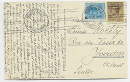 MONACO 50C+40C CARTE MECANIQUE TEXTE LIMEE MONTE CARLO 5.III.30 POUR SUISSE AU TARIF - Briefe U. Dokumente