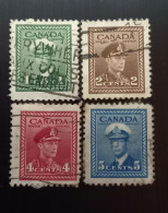 Canada 1942 -1943 King George VI- Modèle: I Spy With My Little Eye Gravure: Johan Brahms Perforation: 12 Lot 1 - Oblitérés