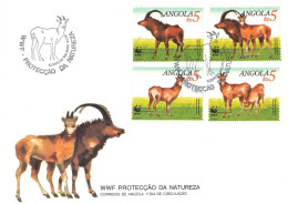 ANGOLA - FDC WWF 1990 - ANTELOPES / 4222 - Angola