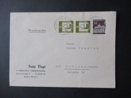 Berlin (West) 1967 Freimarken Bed. Deutsche Senkr. Paar MiF Als Drucksache Umschlag Fritz Vogt 8 München Obermenzing - Brieven En Documenten