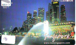Telecarte SINGAPORE Reliée (91) - Telefonkarte SINGAPORE Verbunden - Phonecard SINGAPORE Related - Japan - Landscapes
