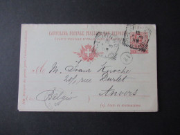 Italien 1907 Doppelkarte Livorno - Anvers Eigenhändige Karte AUTOGRAMM UNTERSCHRIFT Sperati / Bruder Von Jean De Sperati - Interi Postali