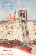 FRANCE - Marseille - Ascenseur De ND De La Garde  - Carte Postale Ancienne - Notre-Dame De La Garde, Funicular Y Virgen