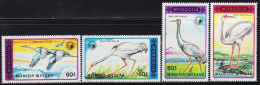 MG1130 Mongolia 1990 Protected Bird White Crane 4V MNH - Mongolie