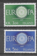 Islandia 1960.  Europa Mi 344-45  (**) - 1960