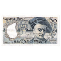 France, 50 Francs, Quentin De La Tour, 1986, T.46, TTB, Fayette:67.12, KM:152b - 50 F 1976-1992 ''Quentin De La Tour''