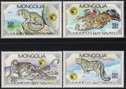 MG1137 Mongolia 1985 Protected Animal Snow Leopard 4V MNH - Mongolie