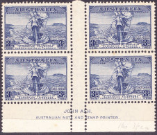 AUSTRALIA 1936 KGV 3d Blue, Submarine Telephone Link, Block Of 4 SG162 MNH With Bottom & Centre Gutters - Mint Stamps