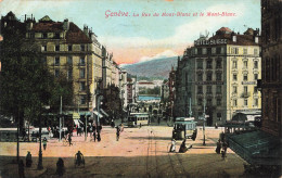 SUISSE - Genève - LA Rue Du Mont Blanc Et Le Mont Blanc - Colorisé - Carte Postale Ancienne - Genève