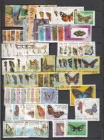Lot Papillons (environ 130 Timbres) Neufs Et Oblitérés Tous Differents - Collections (sans Albums)