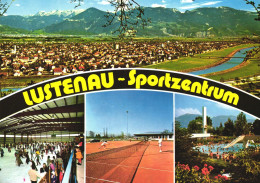 LUSTENAU, MULTIPLE VIEWS, ARCHITECTURE, TENNIS COURT, POOL, RESORT, SKATING RINK, AUSTRIA, POSTCARD - Lustenau