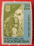 F91 Republik Indonesia Indonésie Hari Bahari 1966 Neuf Trace De Charnière Et Petite Tache Au Dos - Fabbriche E Imprese