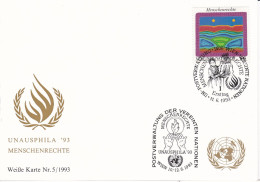 Nations Unies Vienne. Carte Postale 1993 YT 169 Oblitéré 1er Jour - Cartes-maximum