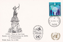 Nations Unies Vienne. Carte Postale 1994 YT 180 Oblitéré 1er Jour - Tarjetas – Máxima