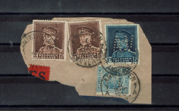 BELGIQUE Lot De 4 Perforé Sur FRAGMENT "  A.V.  " - Sin Clasificación