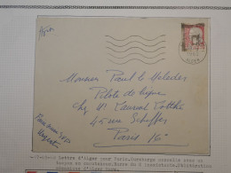 DG11 FRANCE ALGERIE   BELLE LETTRE E.A RARE 1962 ALGER A PARIS FRANCE   ++ +AFF. INTERESSANT+++ - Brieven En Documenten