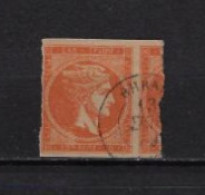 GREECE, LARGE HERMES HEAD 10 L., Postmark  "THIVAI"(ΘΗΒΑΙ) Type 2. VERY GOOD POSTMARK. - Gebruikt