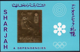 Sharjah 1971, Olympic Games In Sapporo, BF GOLD IMPERFORATED - Hiver 1972: Sapporo