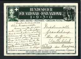 SUISSE Ca.1930: CP Ill. Entier De 10c De La Fête Nationale Suisse, Neuve - Entiers Postaux