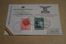 Très Bel Envoi Poste Aérienne,1937,Aéroclub Belgique Par Ballon, T. ED. Rouge , Collection ,collector - Cartas & Documentos