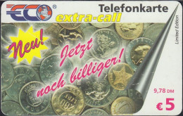GERMANY Prepaid - ECO - Extra-call - Coins - Münzen 9,78DM/ 5€ - GSM, Cartes Prepayées & Recharges