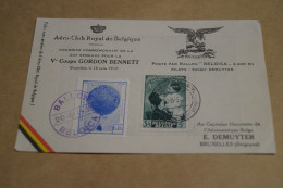 Très Bel Envoi Poste Aérienne,1937,Aéroclub Belgique Par Ballon, T. ED. Bleu , Collection ,collector - Covers & Documents