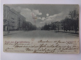 Gruss Aus Charlottenburg, Berlinerstraße, Mondschein-AK, 1900 - Charlottenburg