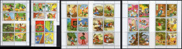 Sharjah 1972, Disney Characters, And Other Cartoons, Cab, Dog, Pinocchio, Hunting, Elephant, Climbing, 40val In 8BF - Fairy Tales, Popular Stories & Legends