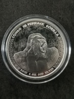 5000 FRANCS CFA BE 1 OZ 999 2017 GORILLE A DOS ARGENTE CONGO 75000 EX. / SILVER PROOF - Congo (République Démocratique 1998)