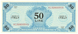 50 LIRE OCCUPAZIONE AMERICANA IN ITALIA MONOLINGUA BEP 1943 QFDS - 2. WK - Alliierte Besatzung