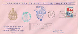 First Balloon Post Flight Montreal Canada 1967 Cover - Storia Postale