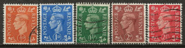 GRANDE-BRETAGNE: Obl., N° YT 251 à 255, Série, TB - Used Stamps