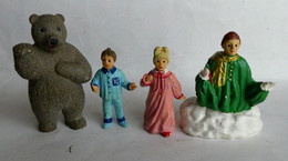 4 FIGURINES - BONNE NUIT LES PETITS - PAPO 1995 PIMPRENELLE NICOLAS NOUNOURS ET LE MARCHAND DE SABLE (3) - Altri & Non Classificati