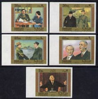 Sharjah 1970, De Gaulle, Churchill, 5val IMPERFORATED - Sir Winston Churchill