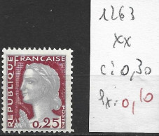 FRANCE 1263 ** Côte 0.30 € - 1960 Marianne Van Decaris